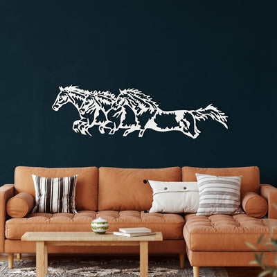 Running Horses Metal Wall Art