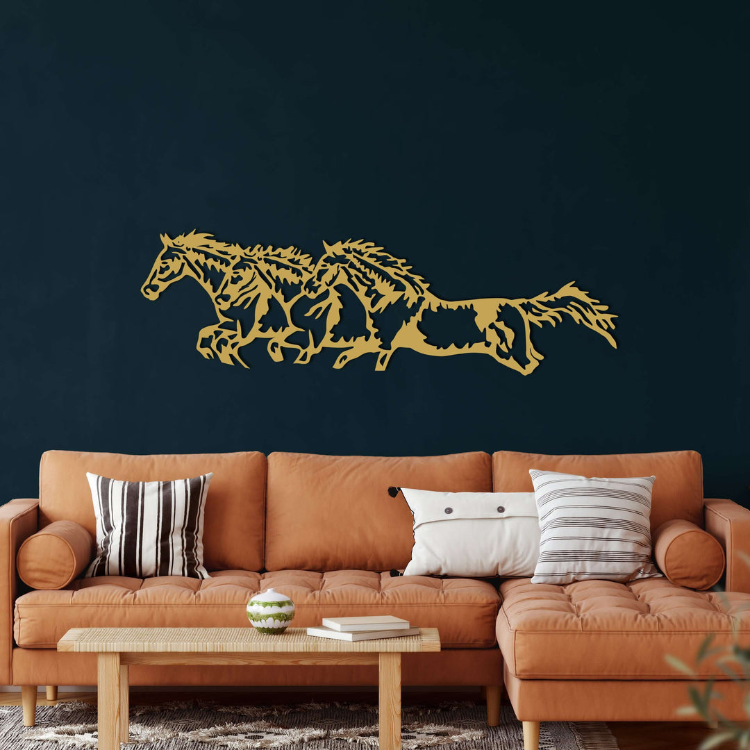 Stamped Metal Running Horses Running Horses Metal Wall Art | Decor – Buy Now | Dekadron