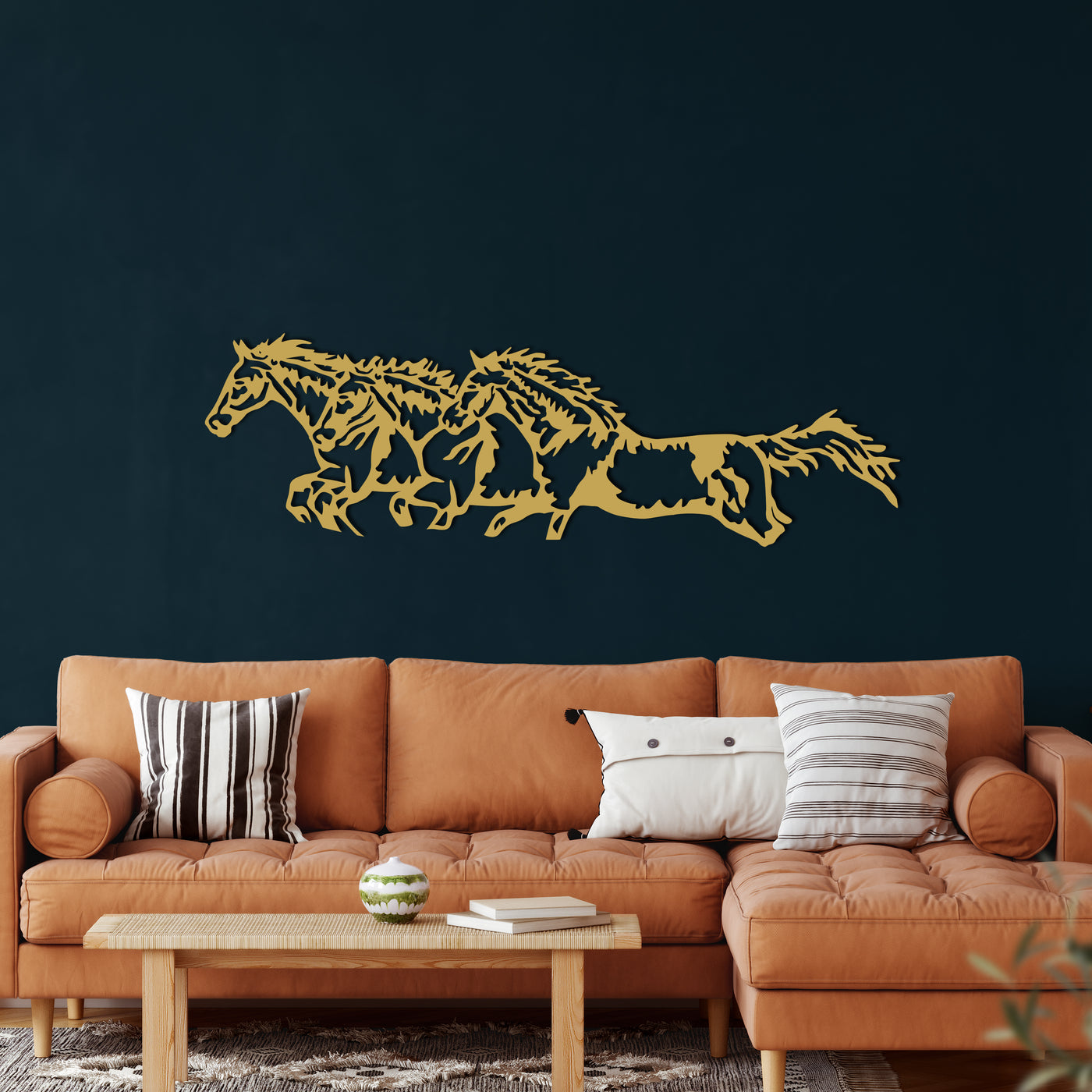 Running Horses Metal Wall Art