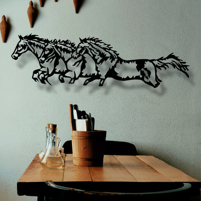 Laufende Pferde Metall Wandkunst