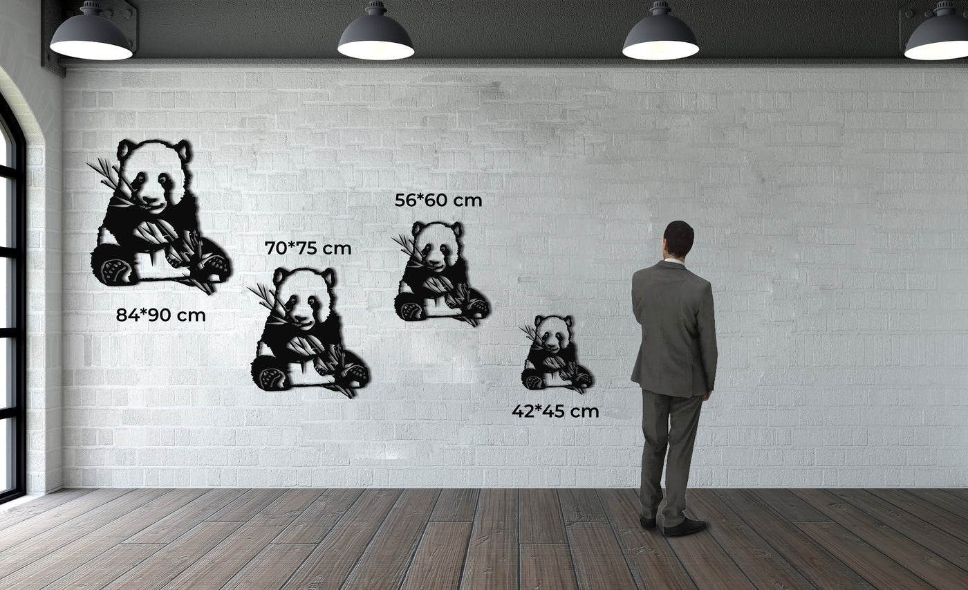 Panda Metall Wandkunst
