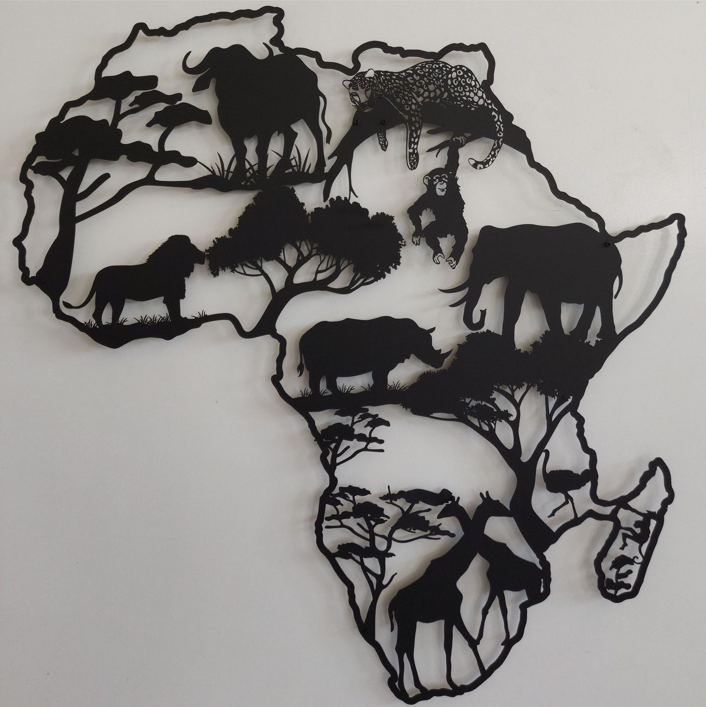 Afrika Karte Metall Wandkunst