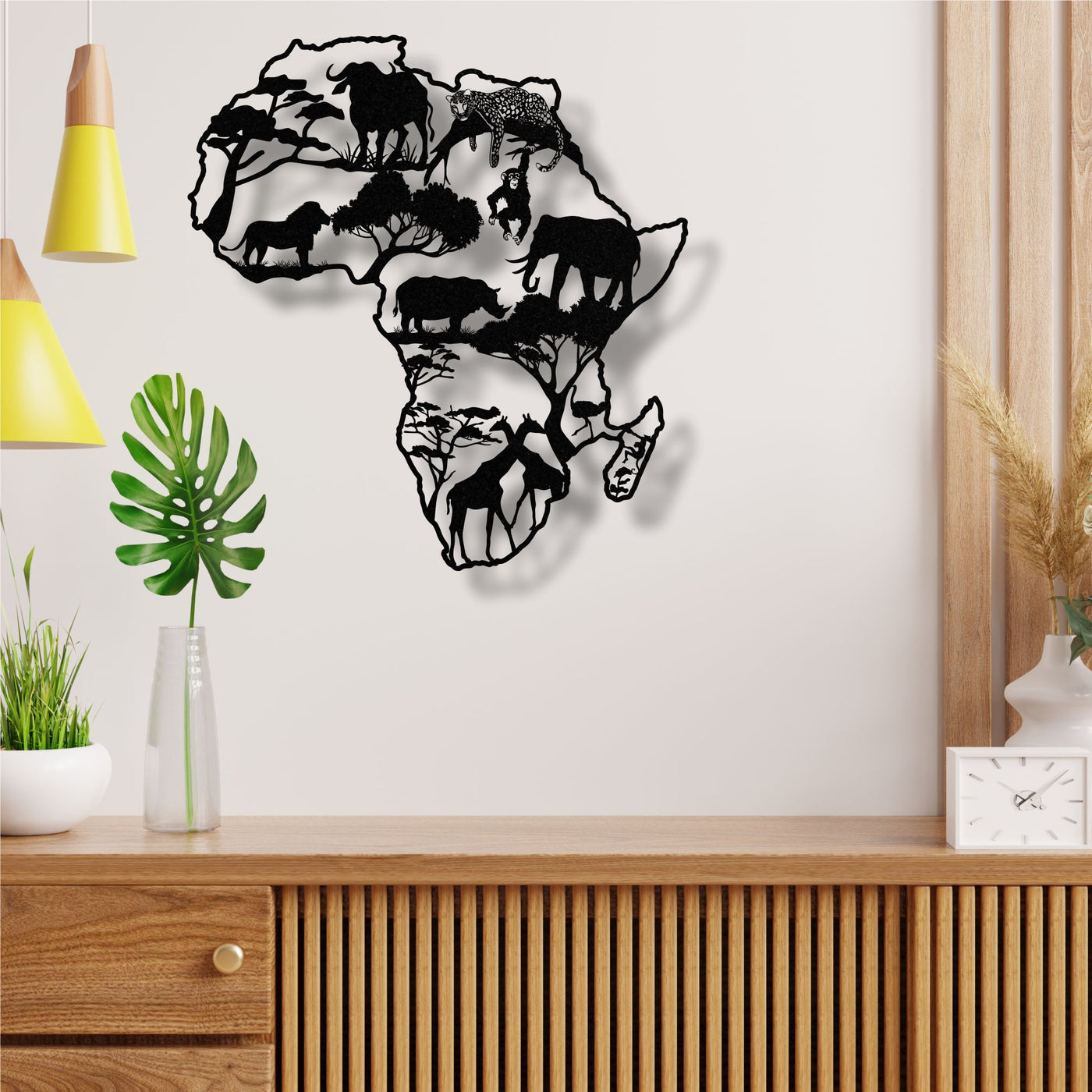 Carte D'Afrique Art Mural en Métal