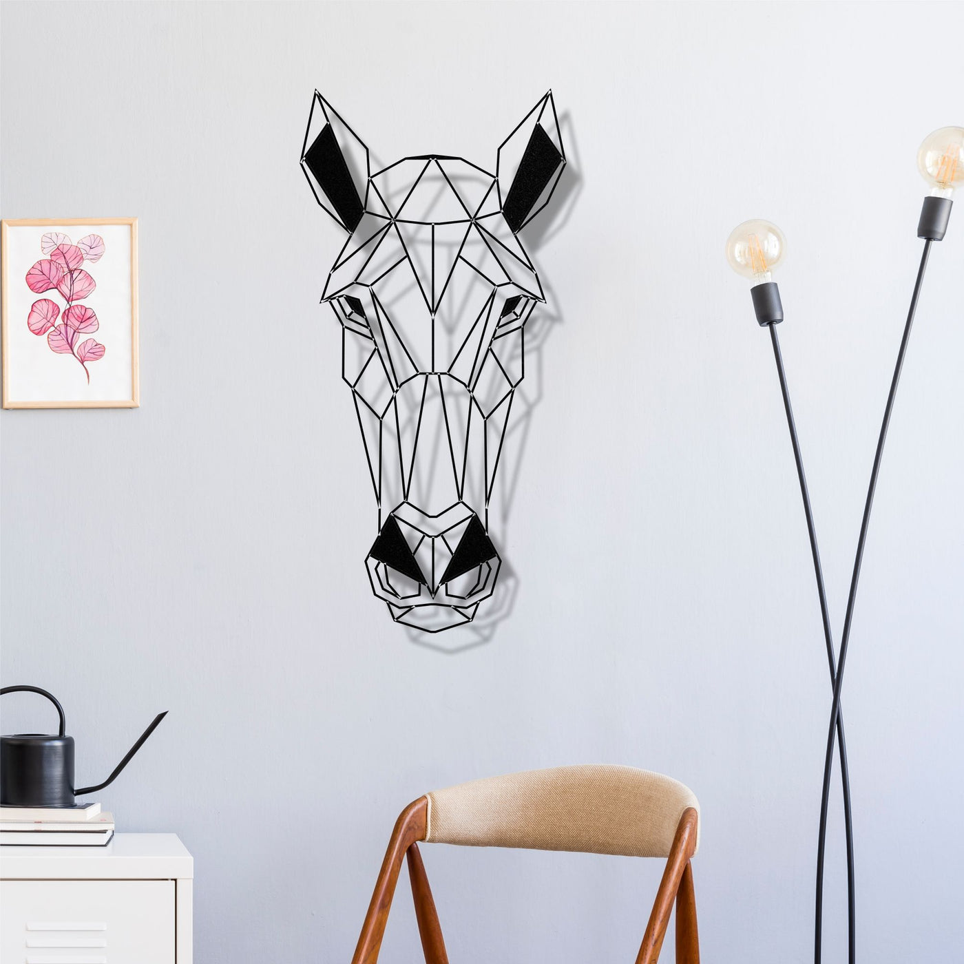 Geometric Horse Head Metal Wall Art
