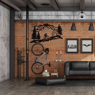 Personalisierte Biker Metall Wandkunst