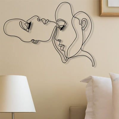 Two Women Abstract Face Metal Wall Art
