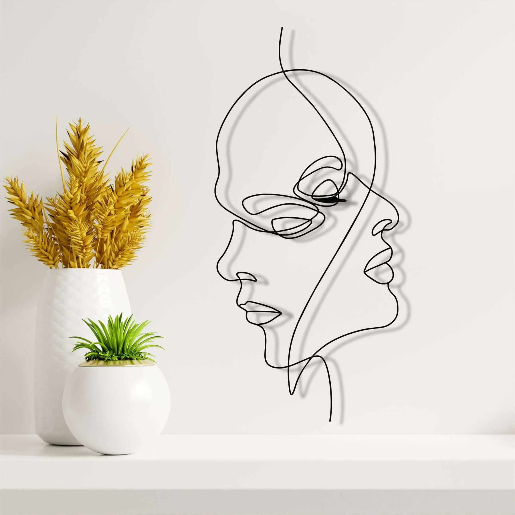Berkelen 3 Pièces Décoration Murale Métal Femme Abstraite – Art Minimaliste Moderne Noir Pour Salon, Chambre Et Salle De Bain (30x44 Cm)