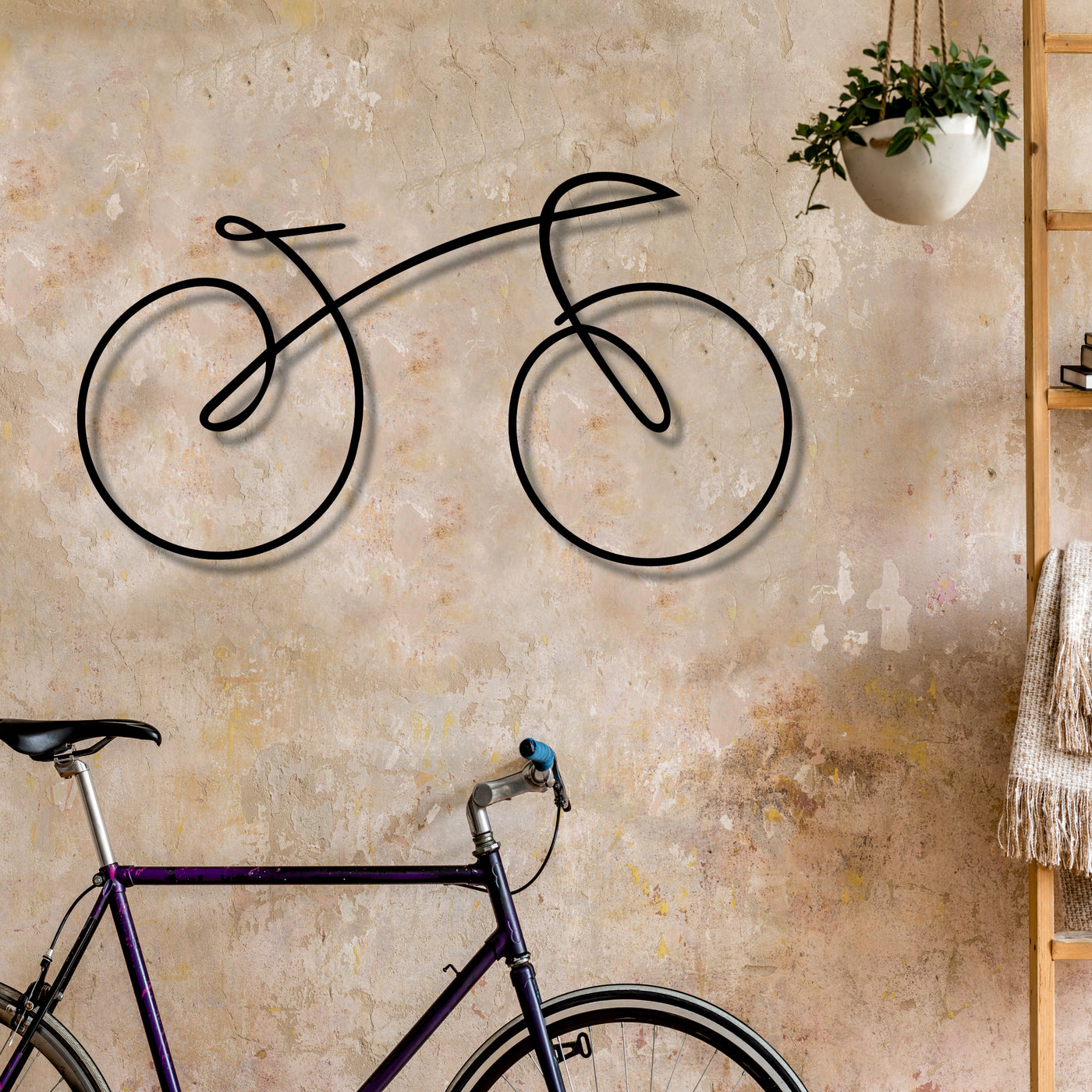 Bike Line Metall Wandkunst