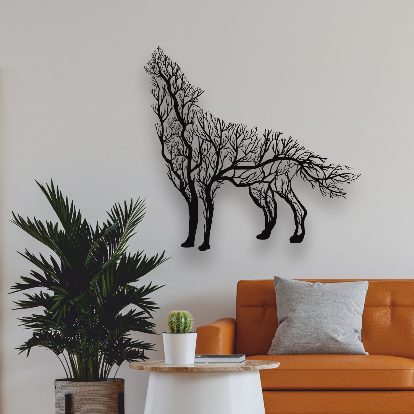Tree Wolf Metal Wall Art