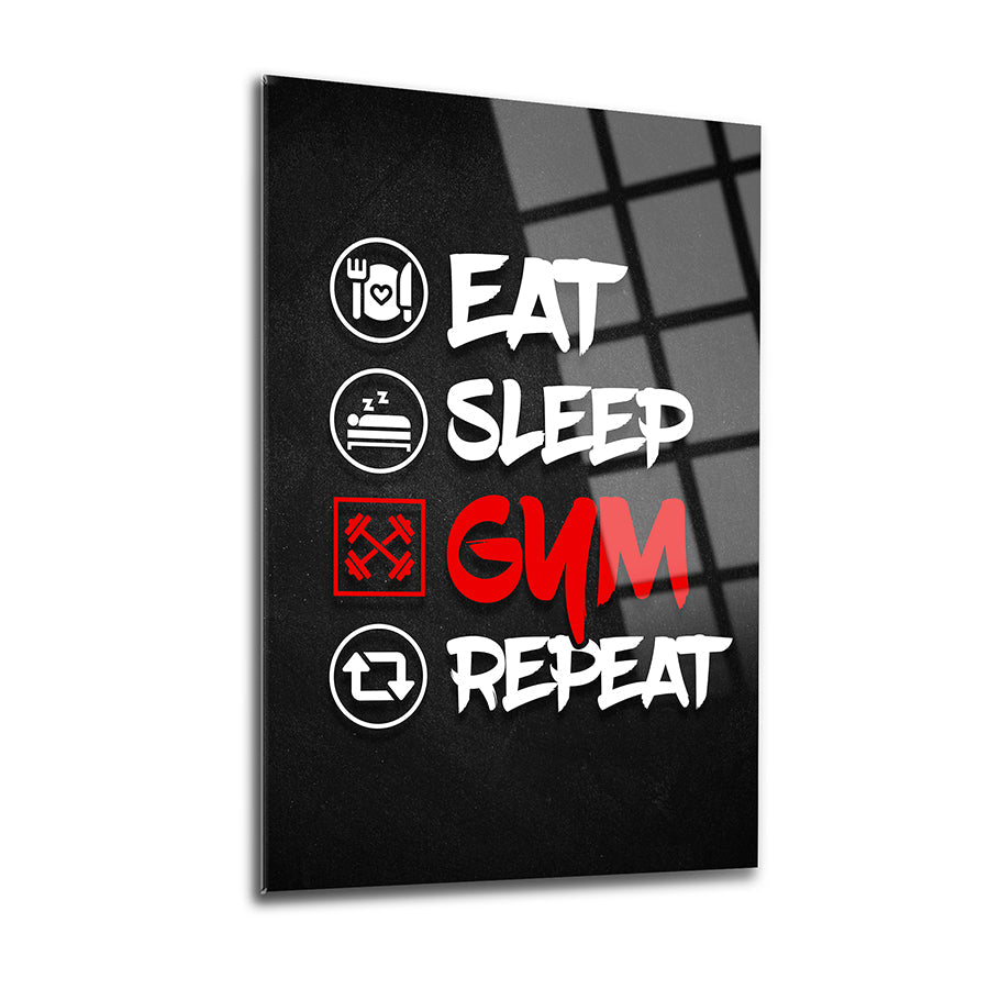 Eat, Sleep, GYM and Repeat Wall Decor