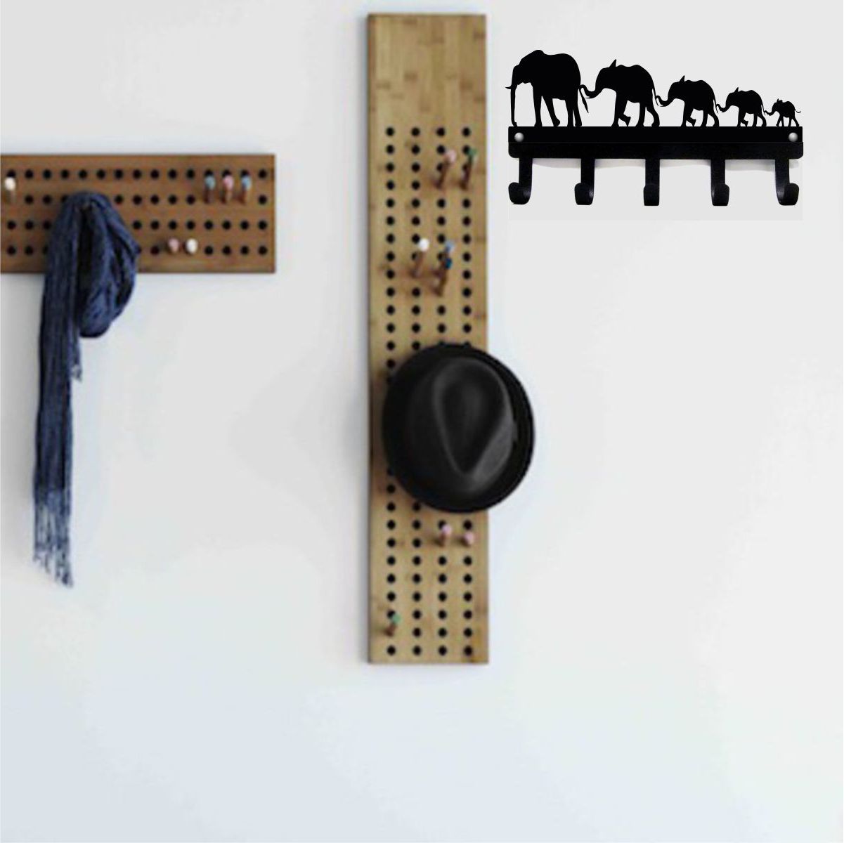 Elephants Key Holder, Metal Decorative Key Organizer