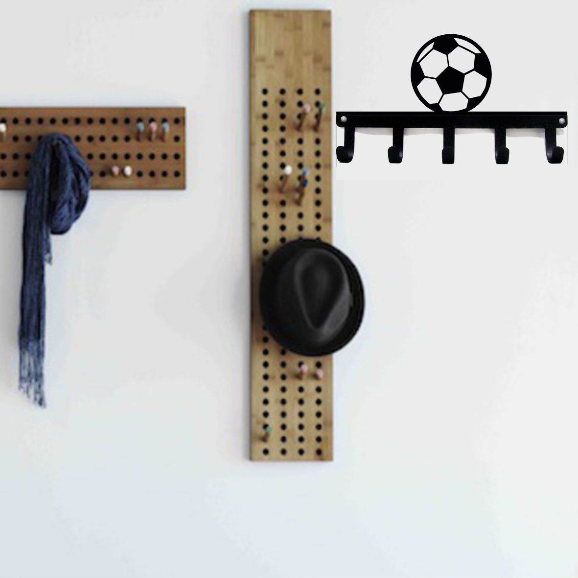 Soccer Key Holder, Metal Decorative Key Organizer