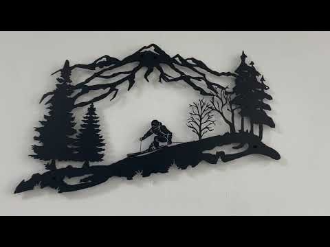 Arte de Pared de Metal del Esquiador